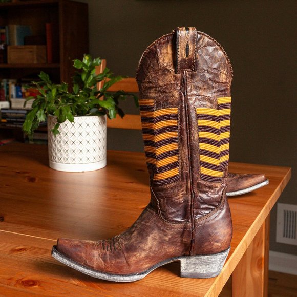 Old Gringo Eleanor Brass American Flag Cowboy Boots - Womens 5.5 B - Picture 3 of 9